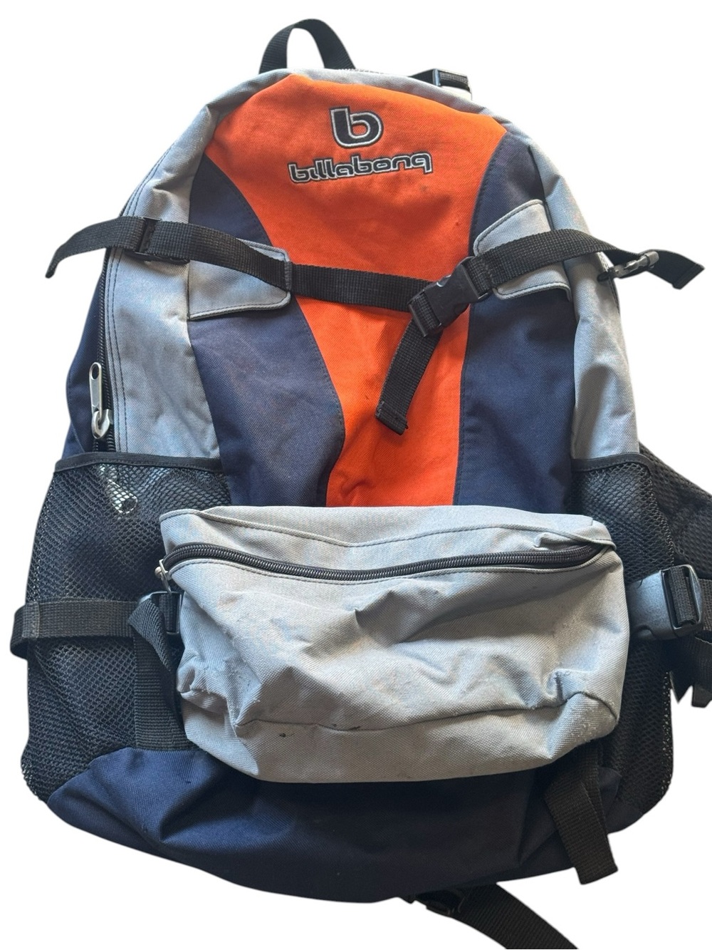 Retro 90s Billabong Orange and Navy Panel High End Large Backpack RARE